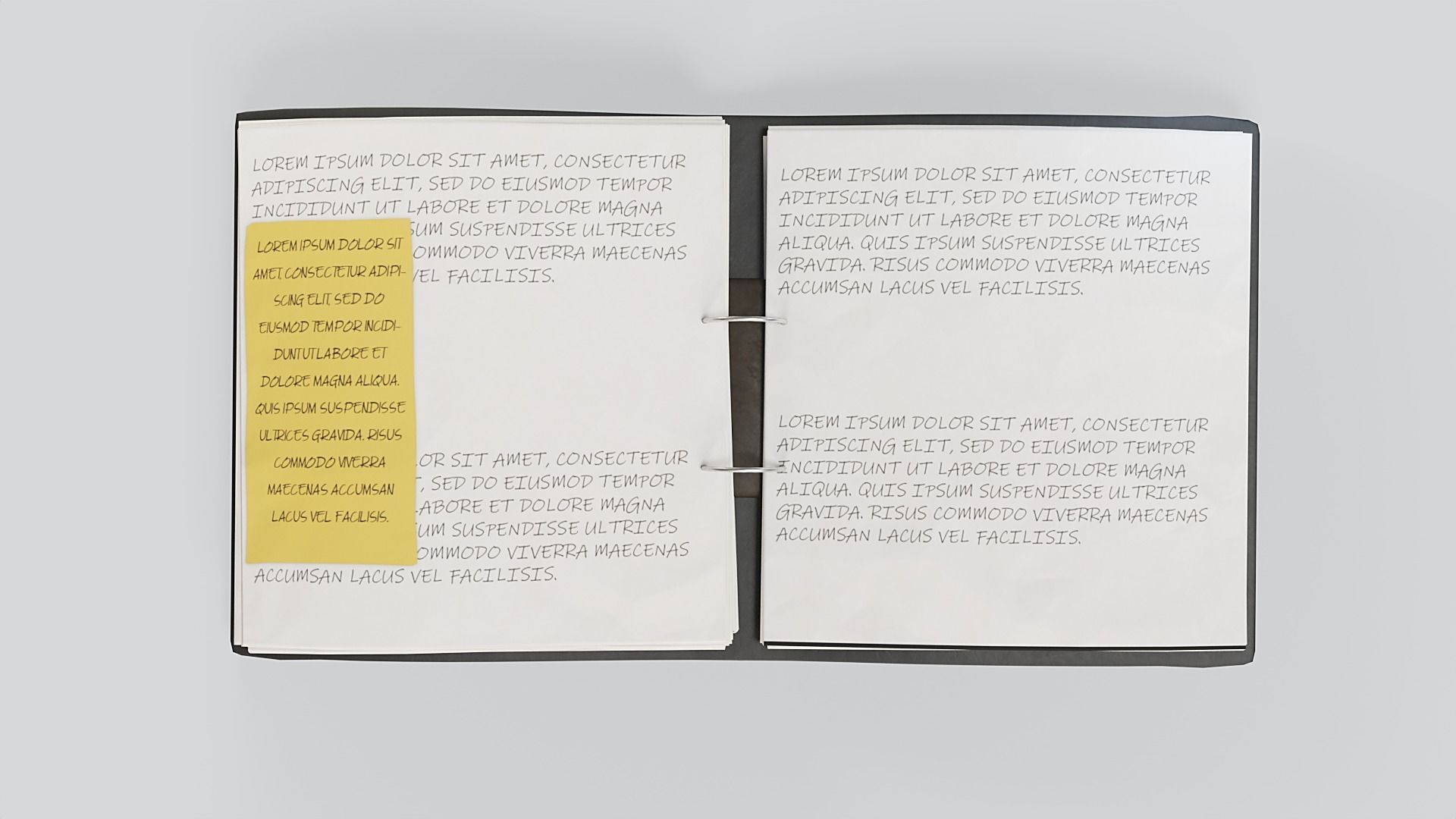 Ring Binder Low-poly 3D model_6