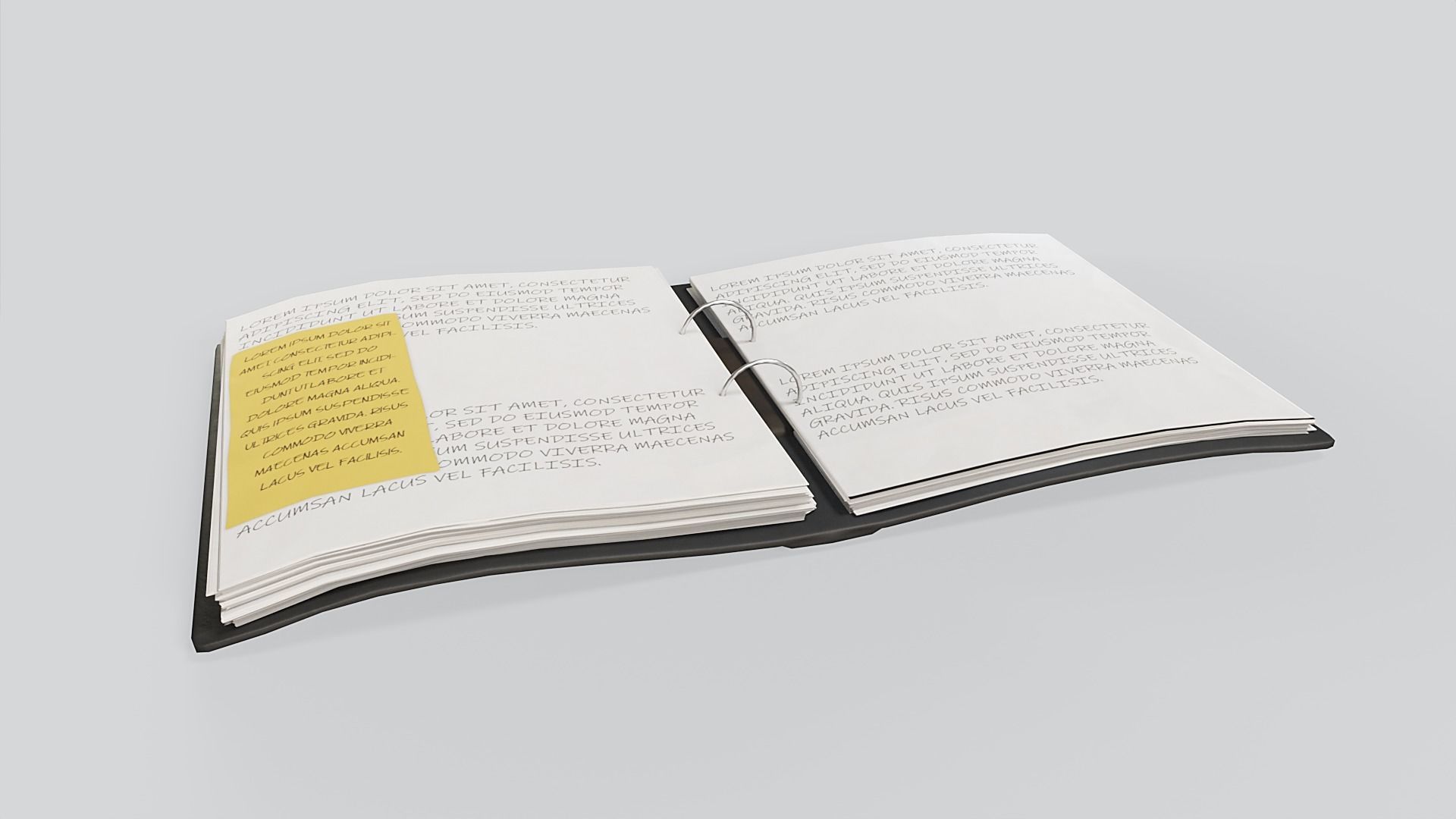 Ring Binder Low-poly 3D model_5