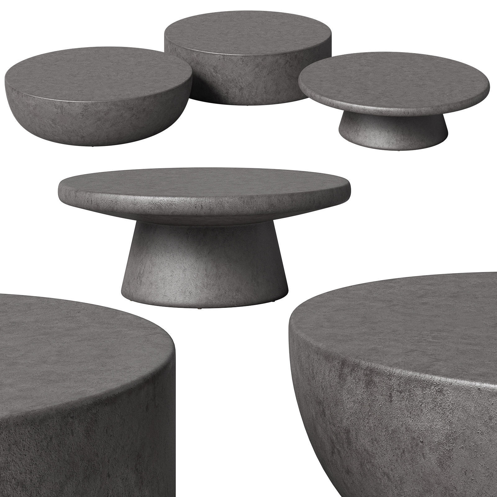 Restoration Hardware concrete coffee tables Terzo 3D model_1