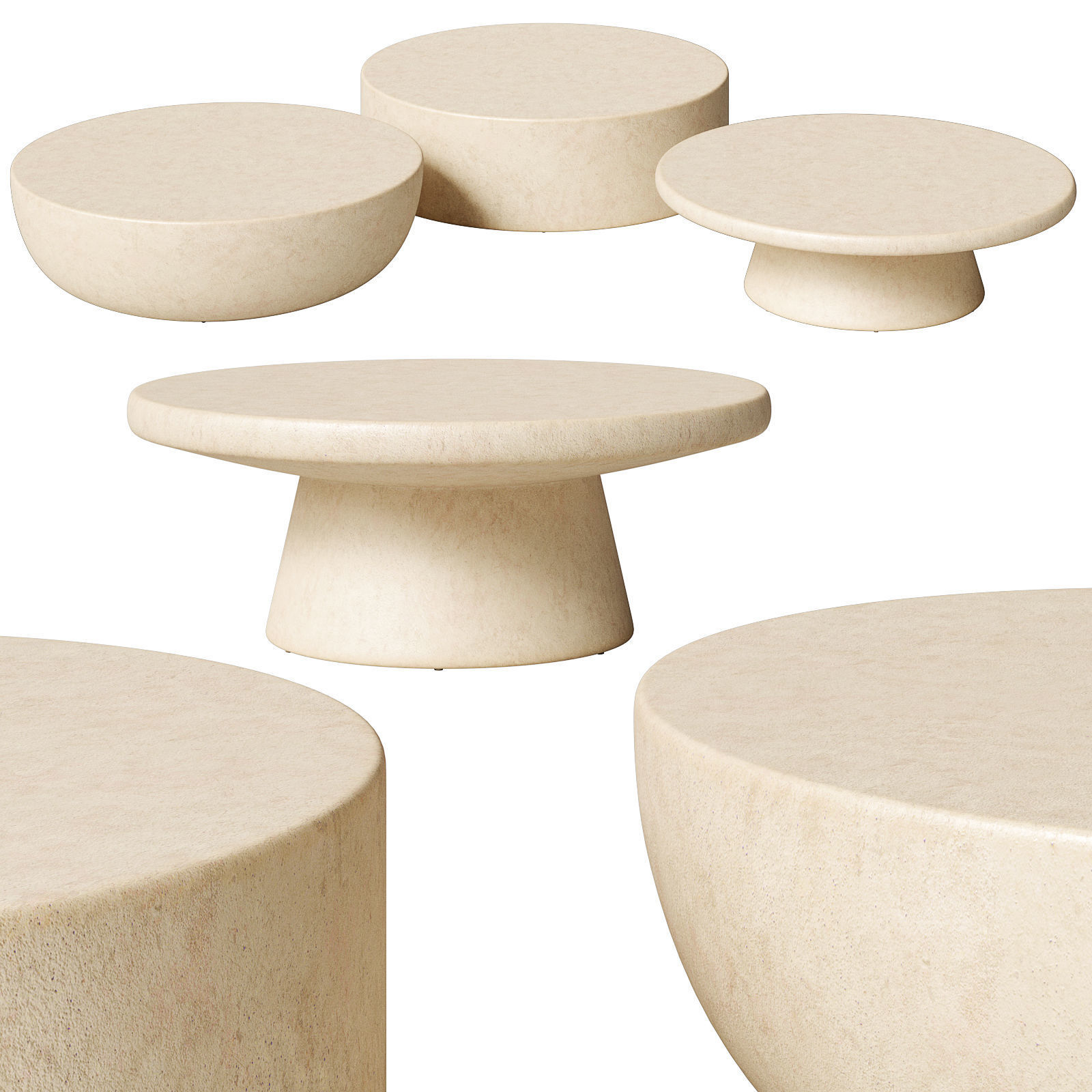 Restoration Hardware concrete coffee tables Terzo 3D model_2