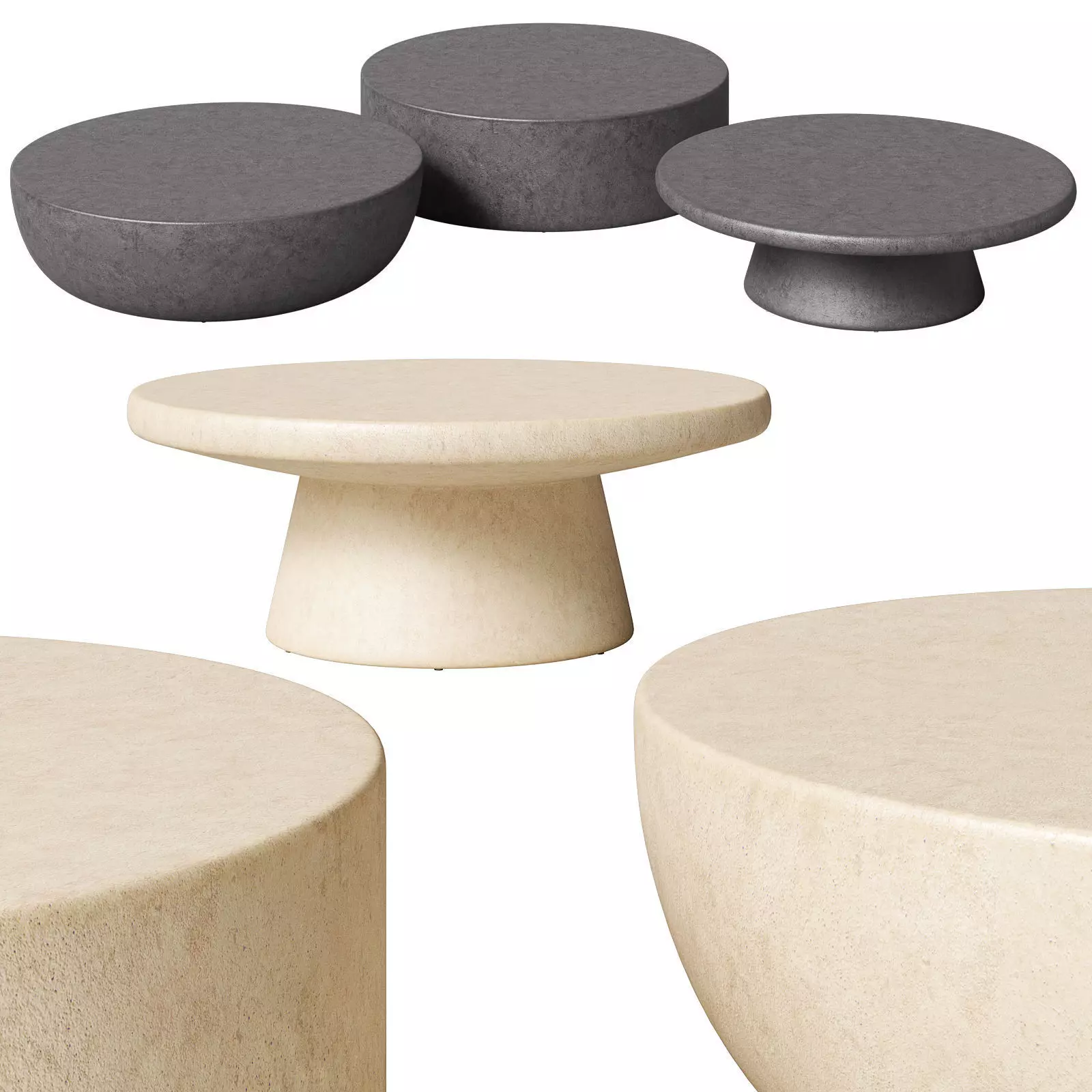 Restoration Hardware concrete coffee tables Terzo 3D model_0