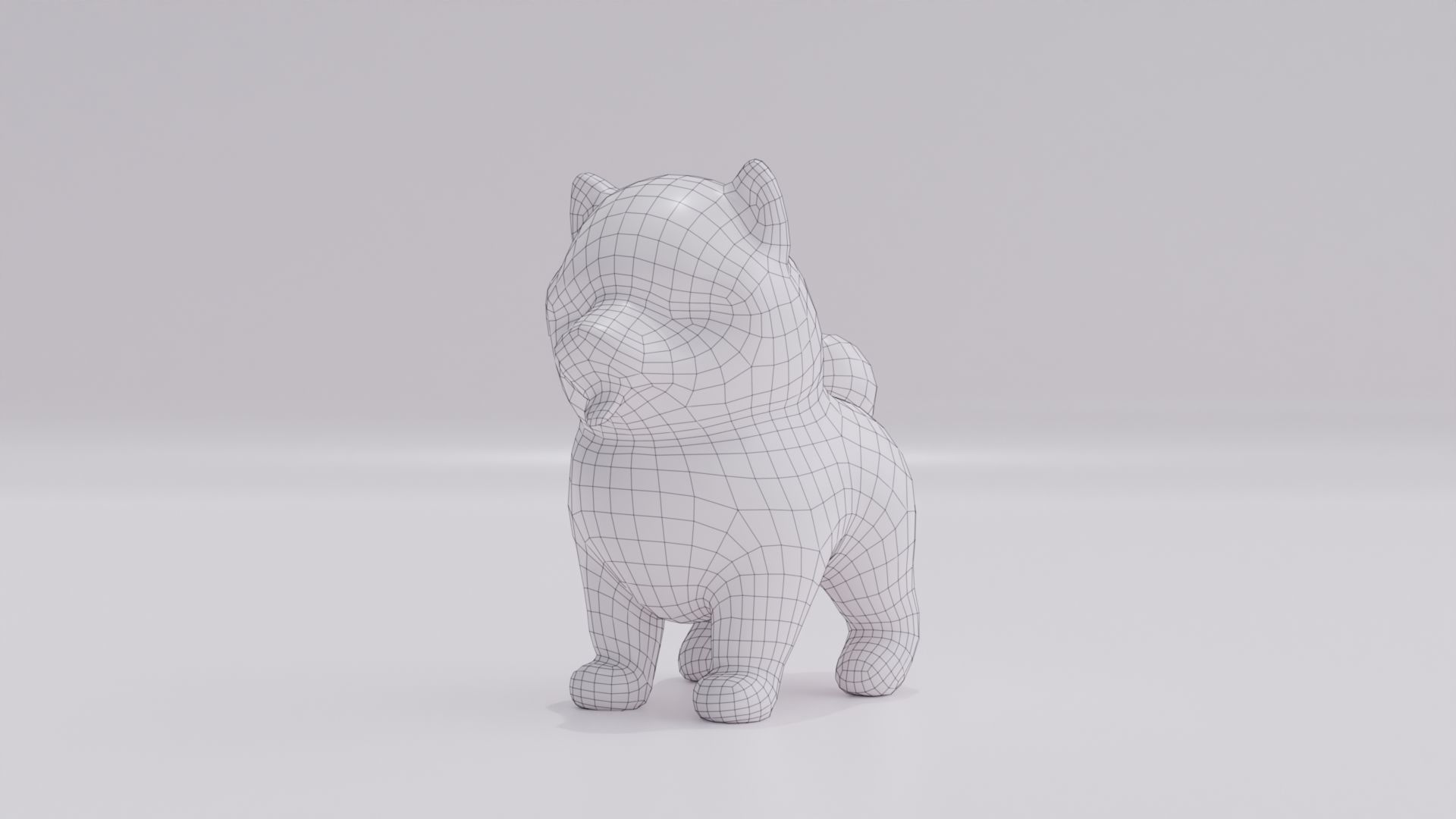 Puppy Dog Samoyed Cute Low High Poly Low-poly 3D model_5