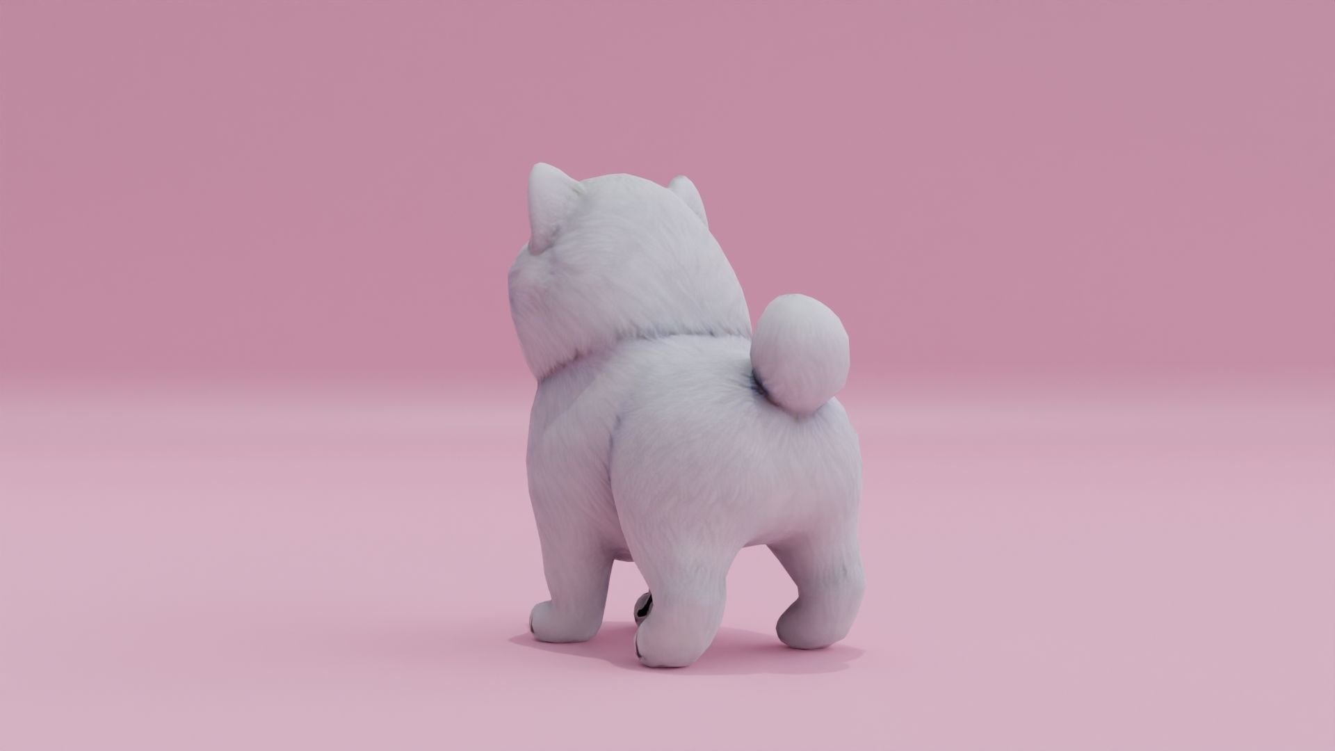 Puppy Dog Samoyed Cute Low High Poly Low-poly 3D model_2