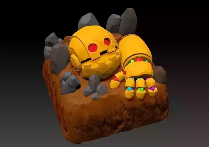 keycap artisan dead robot cute for keyboard or figure 3D print model