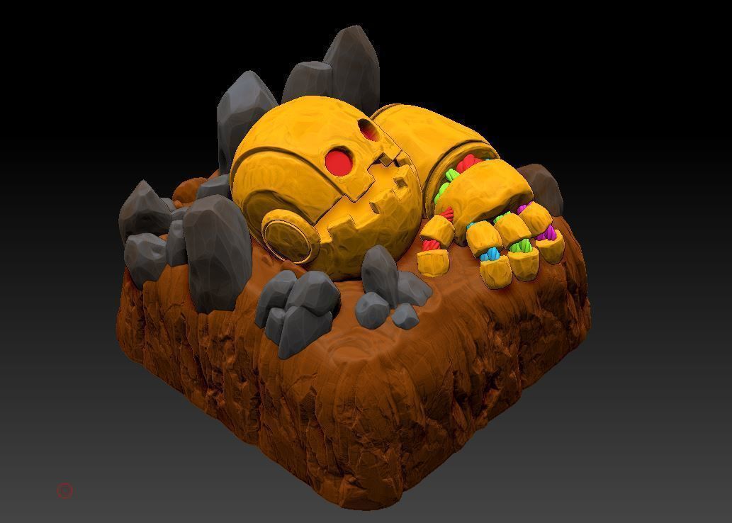 keycap artisan dead robot cute for keyboard or figure 3D print model_1