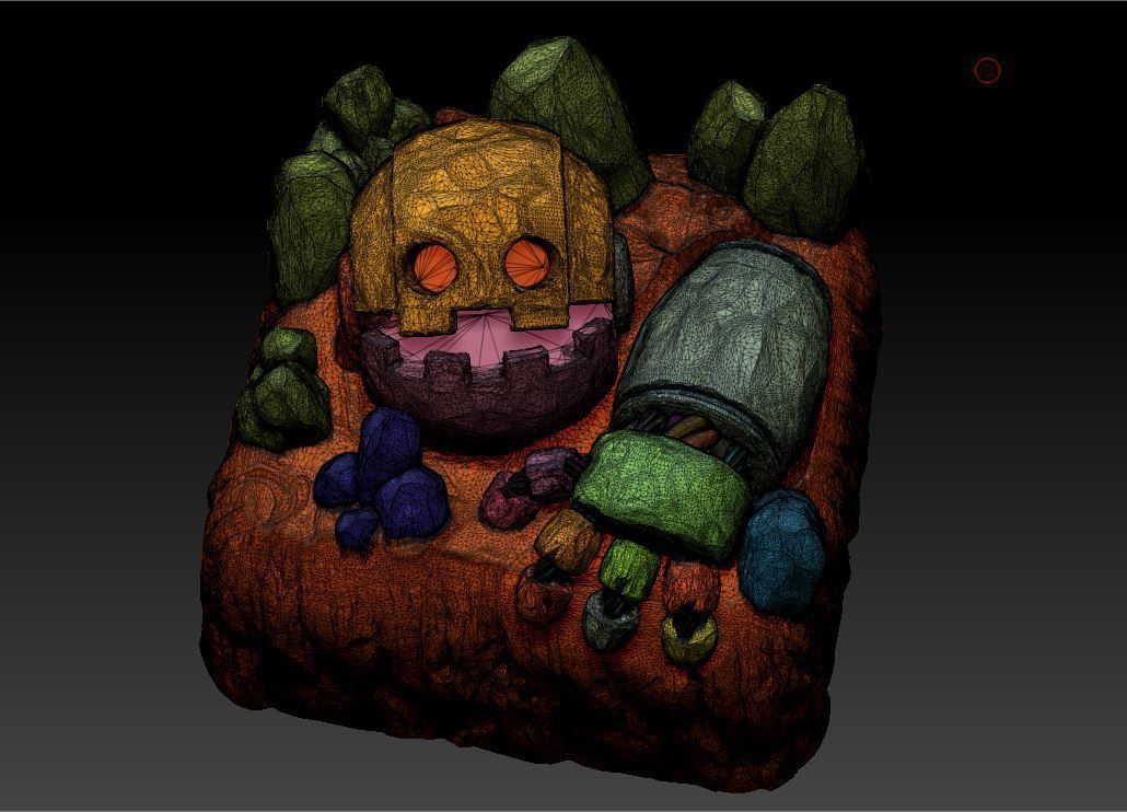 keycap artisan dead robot cute for keyboard or figure 3D print model_4