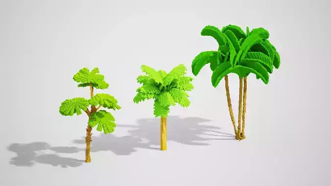 Isometric Palm Tree Set