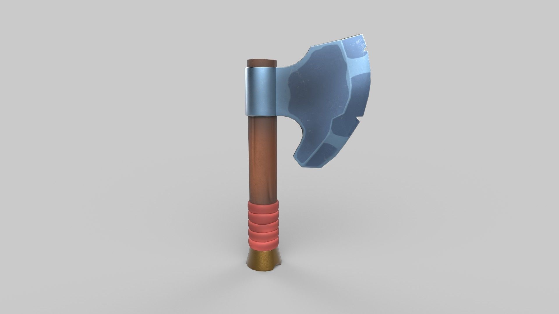 battle axe Low-poly 3D model_1