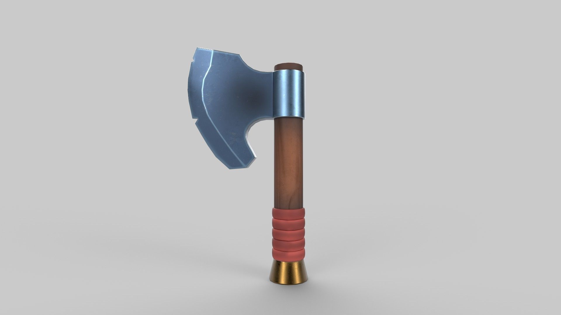 battle axe Low-poly 3D model_2