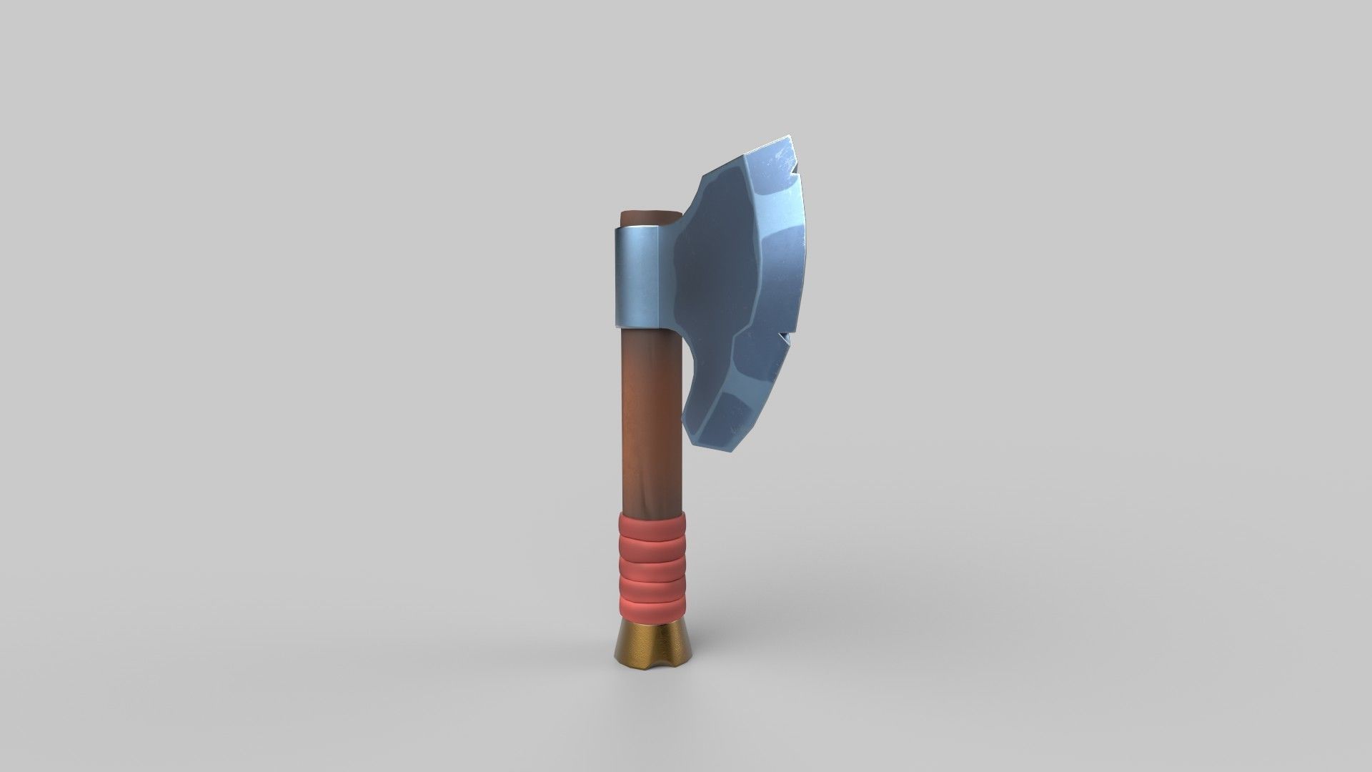 battle axe Low-poly 3D model_3