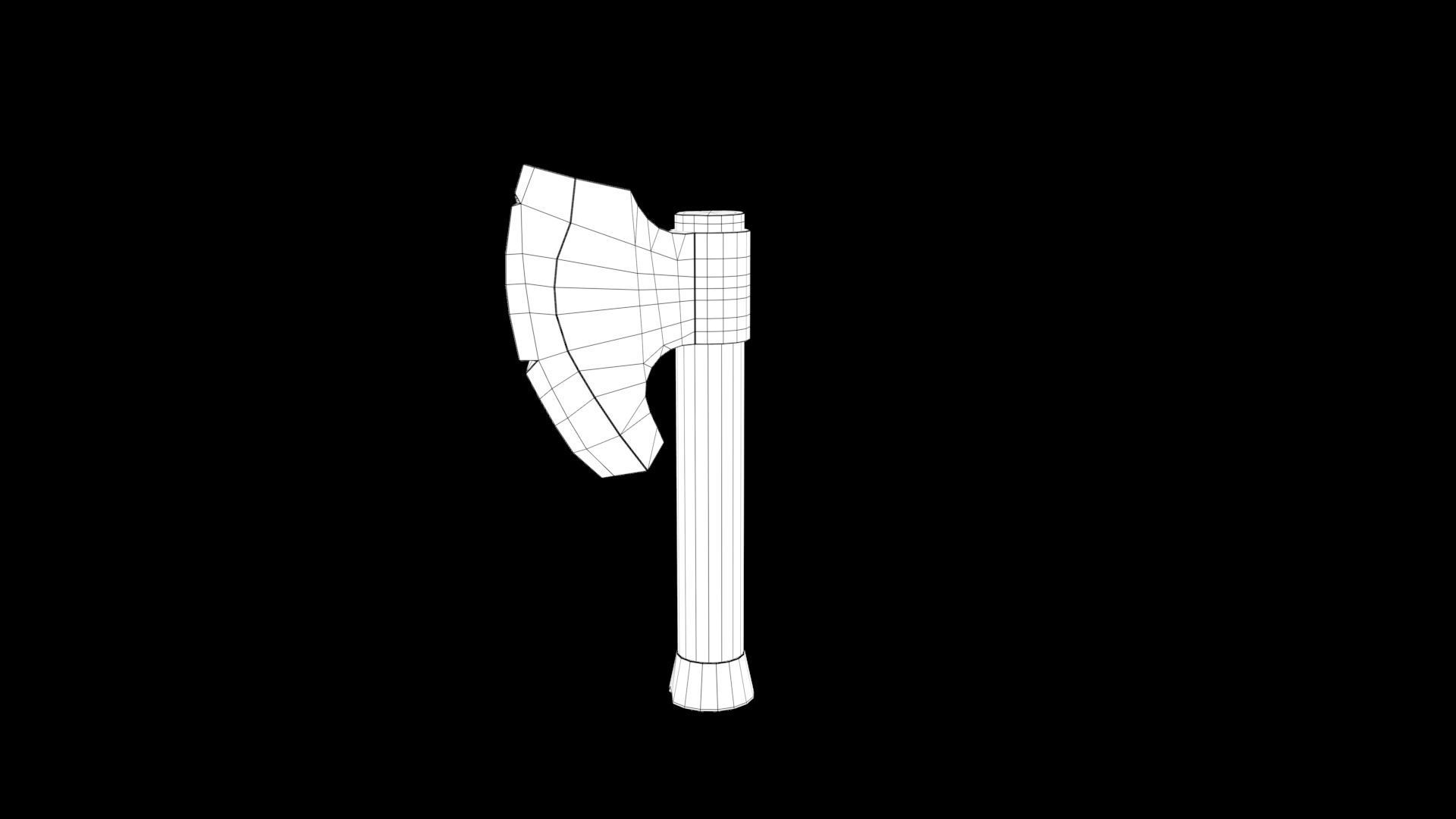 battle axe Low-poly 3D model_8