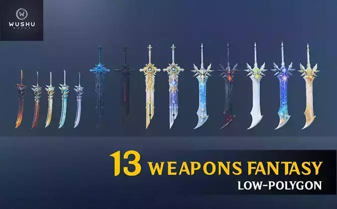 sword fantasy low-polygon 