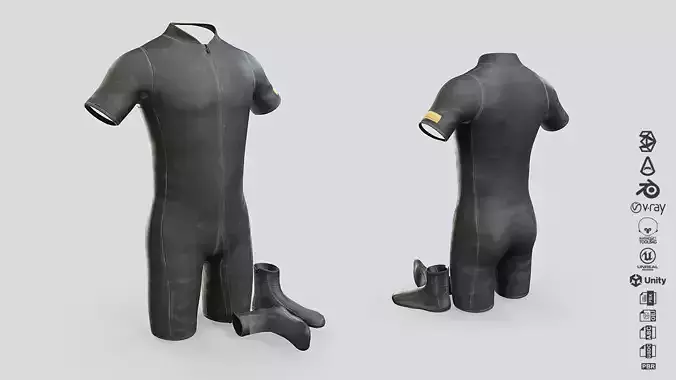 Scuba Suit Low-poly 3D model