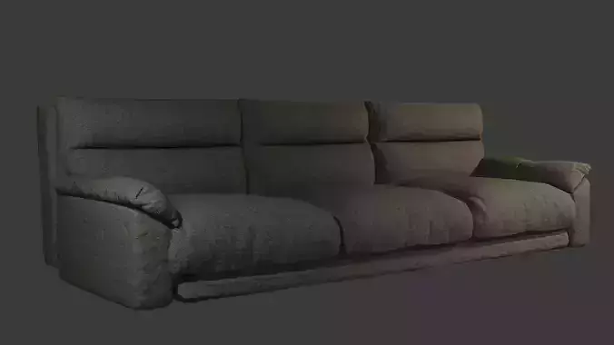 lo-poly modern sofa with high-poly version file