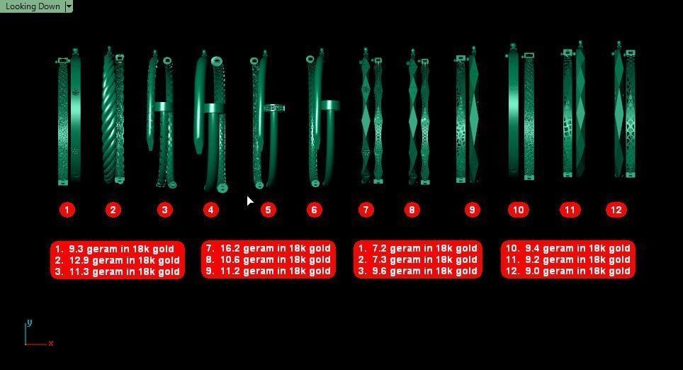 12 semicartier and similar models bracelet 3D print model_9