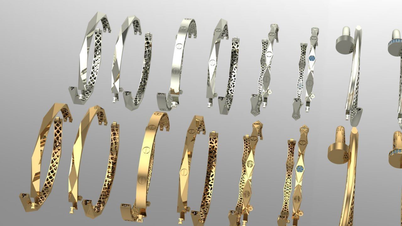 12 semicartier and similar models bracelet 3D print model_2