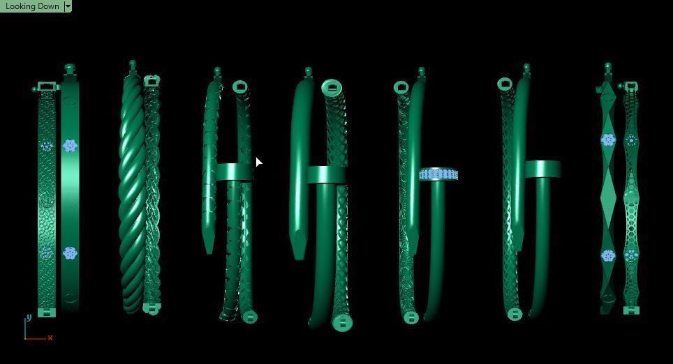 12 semicartier and similar models bracelet 3D print model_7
