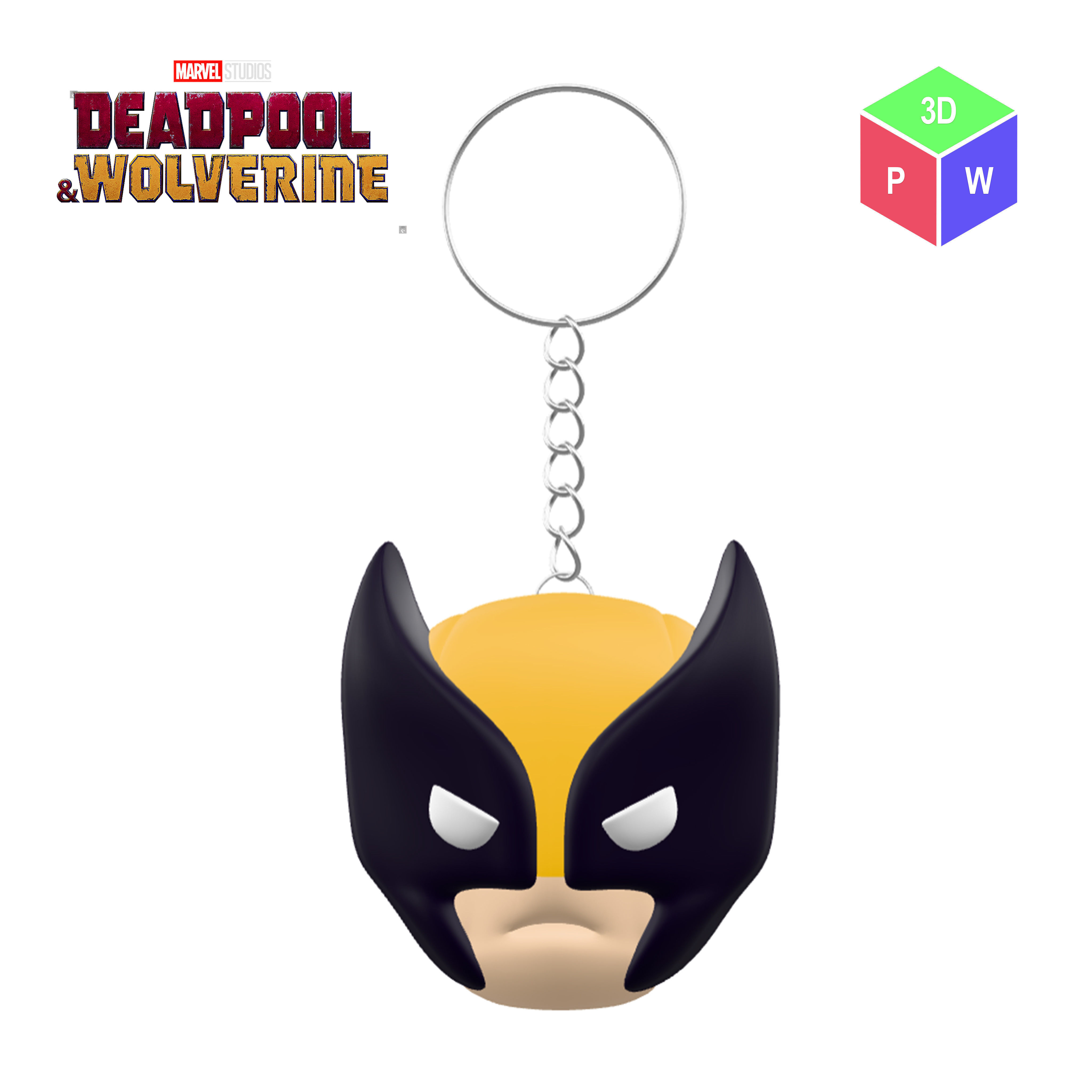 DEADPOOL WOLVERINE KEYCHAIN 3D print model_1