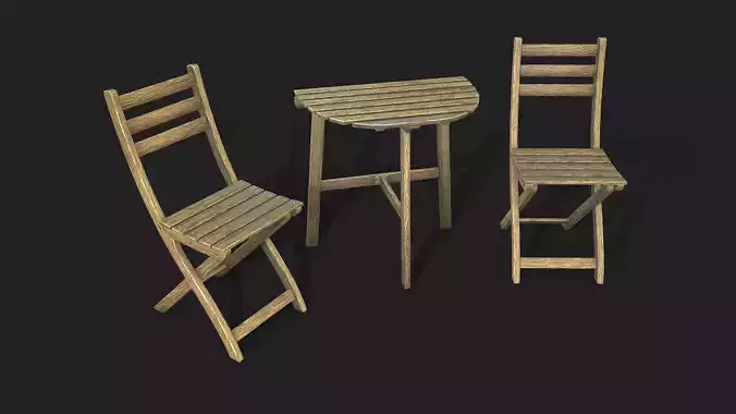 Outdoor Wall Table and Chair Set