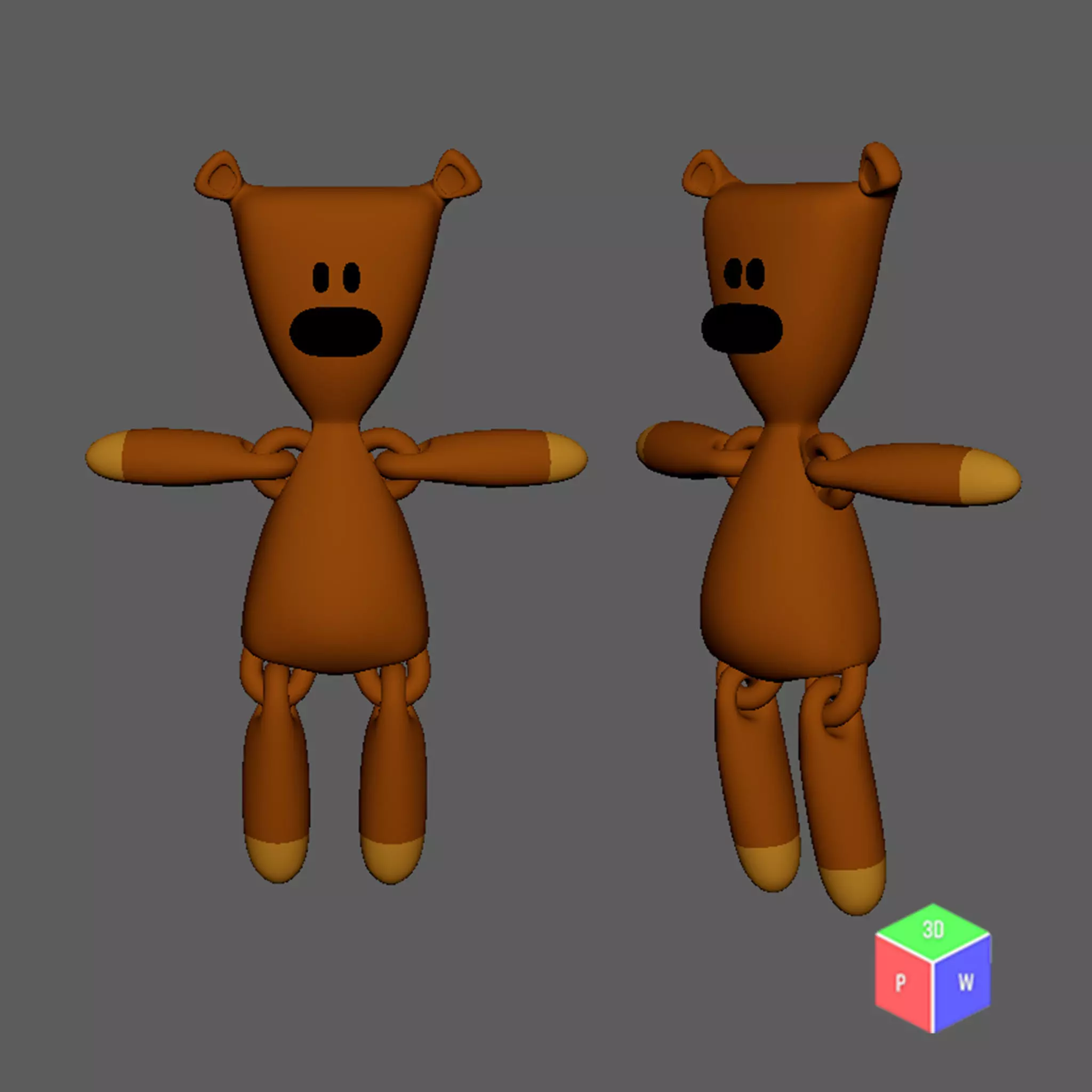 ARTICULATED MR BEAN TEDDY 3D print model_0