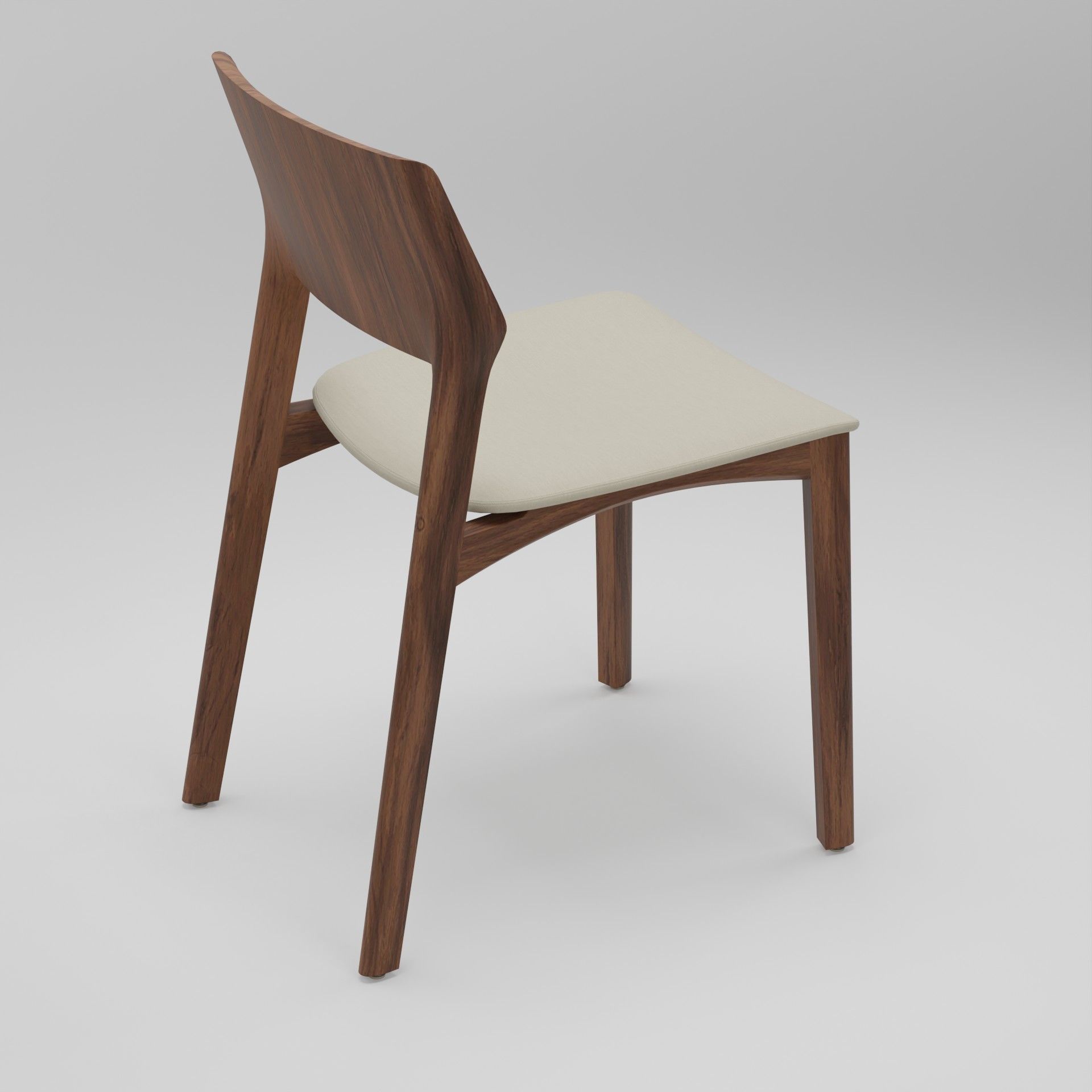 Wooden Dining Chair 3D Model Artisan Fin Chair 3D model_5