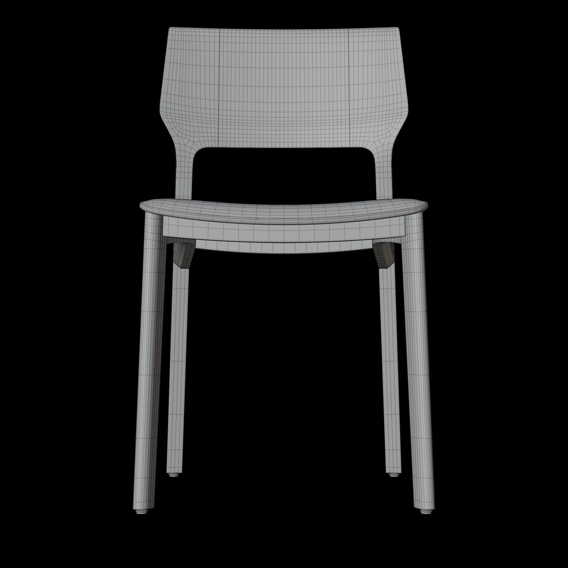 Wooden Dining Chair 3D Model Artisan Fin Chair 3D model_10