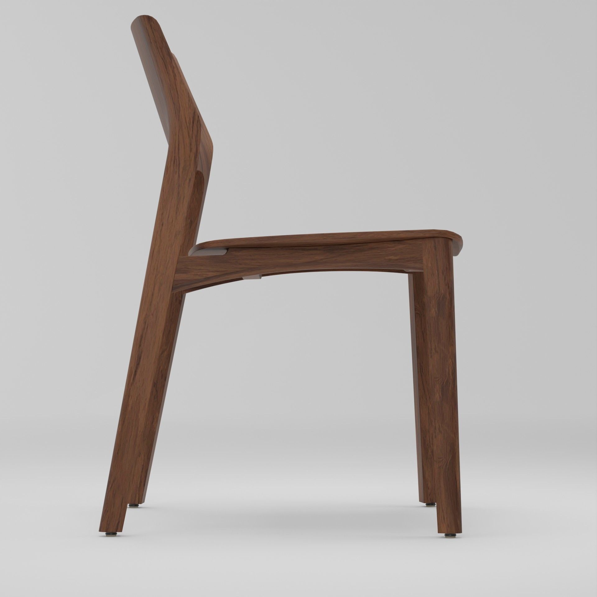 Wooden Dining Chair 3D Model Artisan Fin Chair 3D model_3