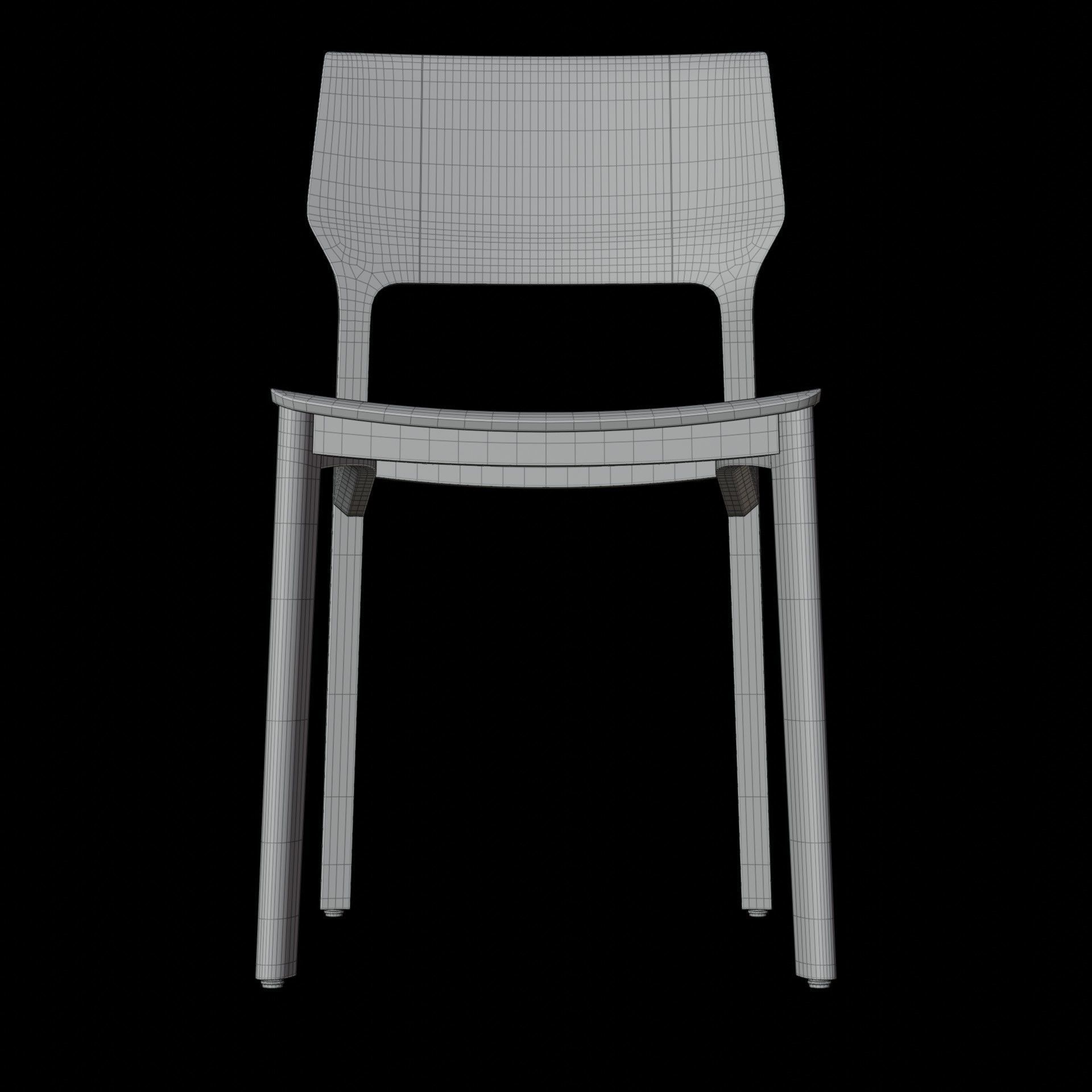 Wooden Dining Chair 3D Model Artisan Fin Chair 3D model_14