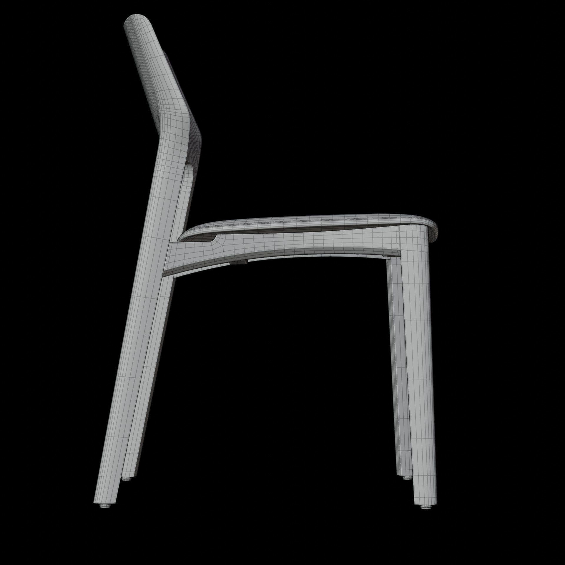 Wooden Dining Chair 3D Model Artisan Fin Chair 3D model_11