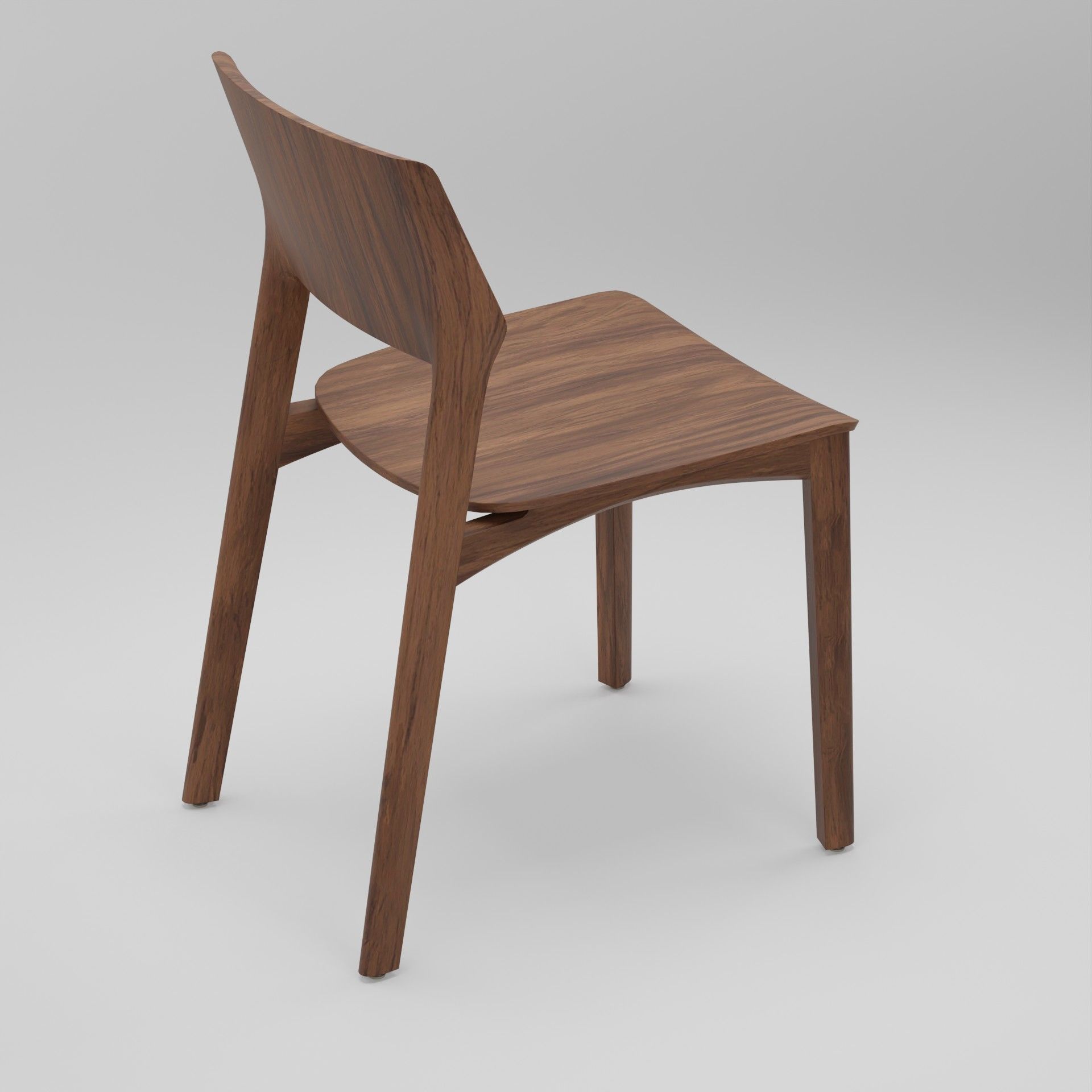 Wooden Dining Chair 3D Model Artisan Fin Chair 3D model_1