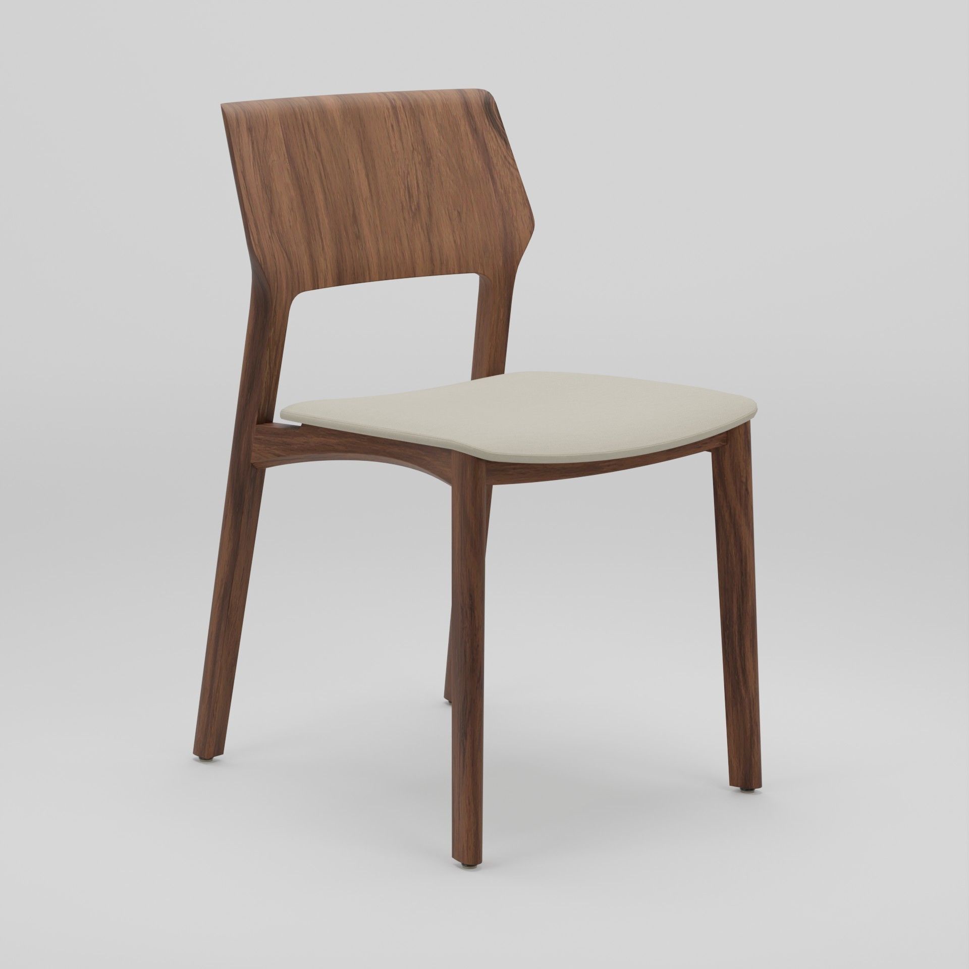 Wooden Dining Chair 3D Model Artisan Fin Chair 3D model_4