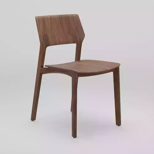 Wooden Dining Chair 3D Model Artisan Fin Chair