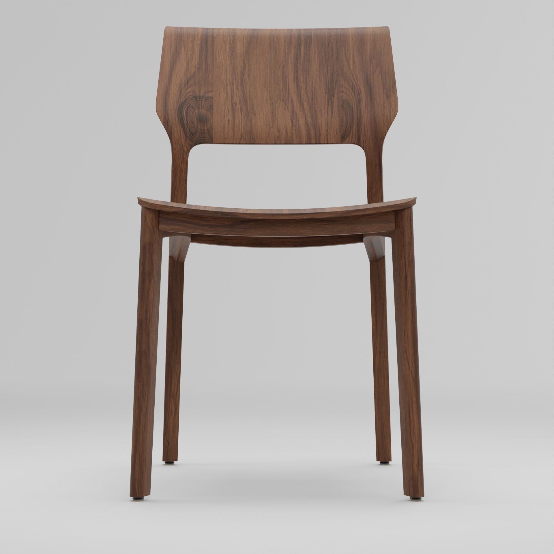Wooden Dining Chair 3D Model Artisan Fin Chair 3D model_2