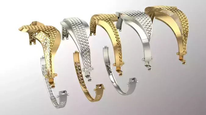 15 layout bracelets with facet on the top 5top and 3 bottem 3D print model