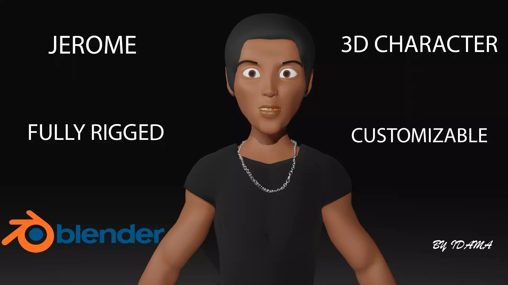 Jerome Stylized Rigged 3D Character Low-poly 3D model