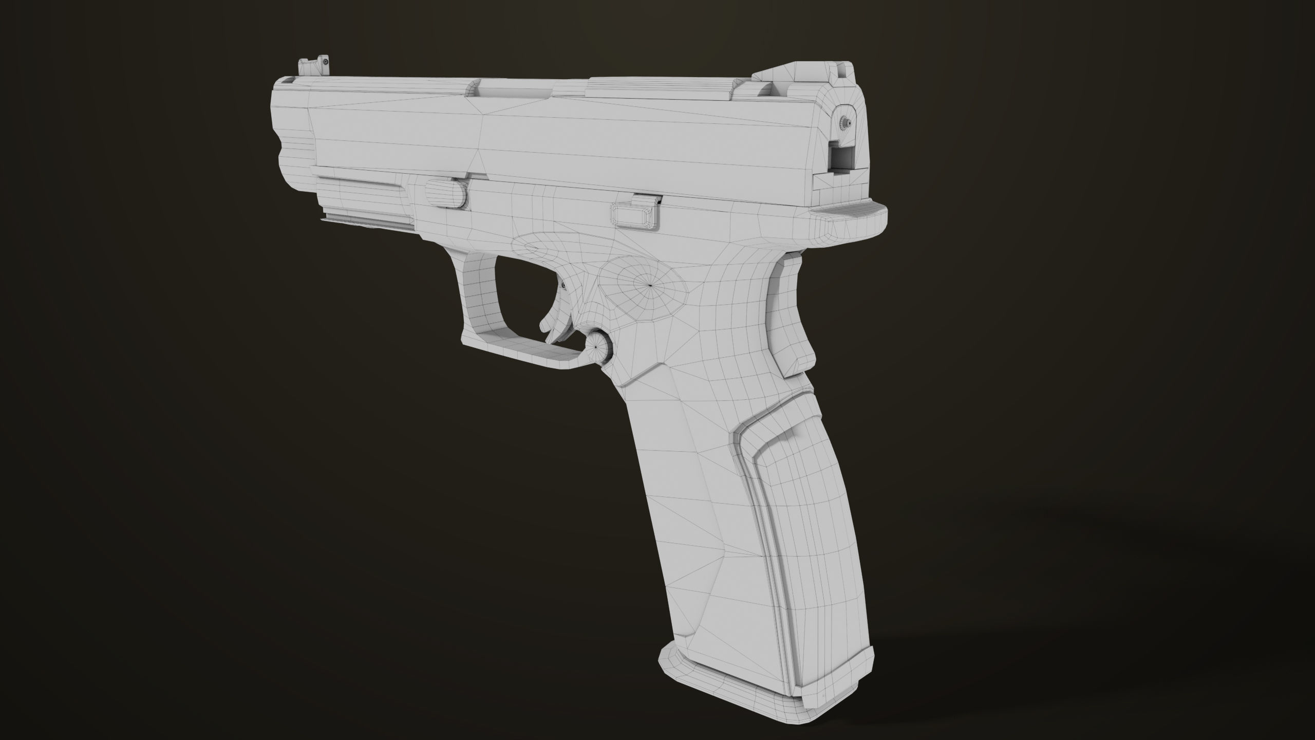 Pistol 06 Black Brown Generic All PBR Unity UE Textures Included Low-poly 3D model_58