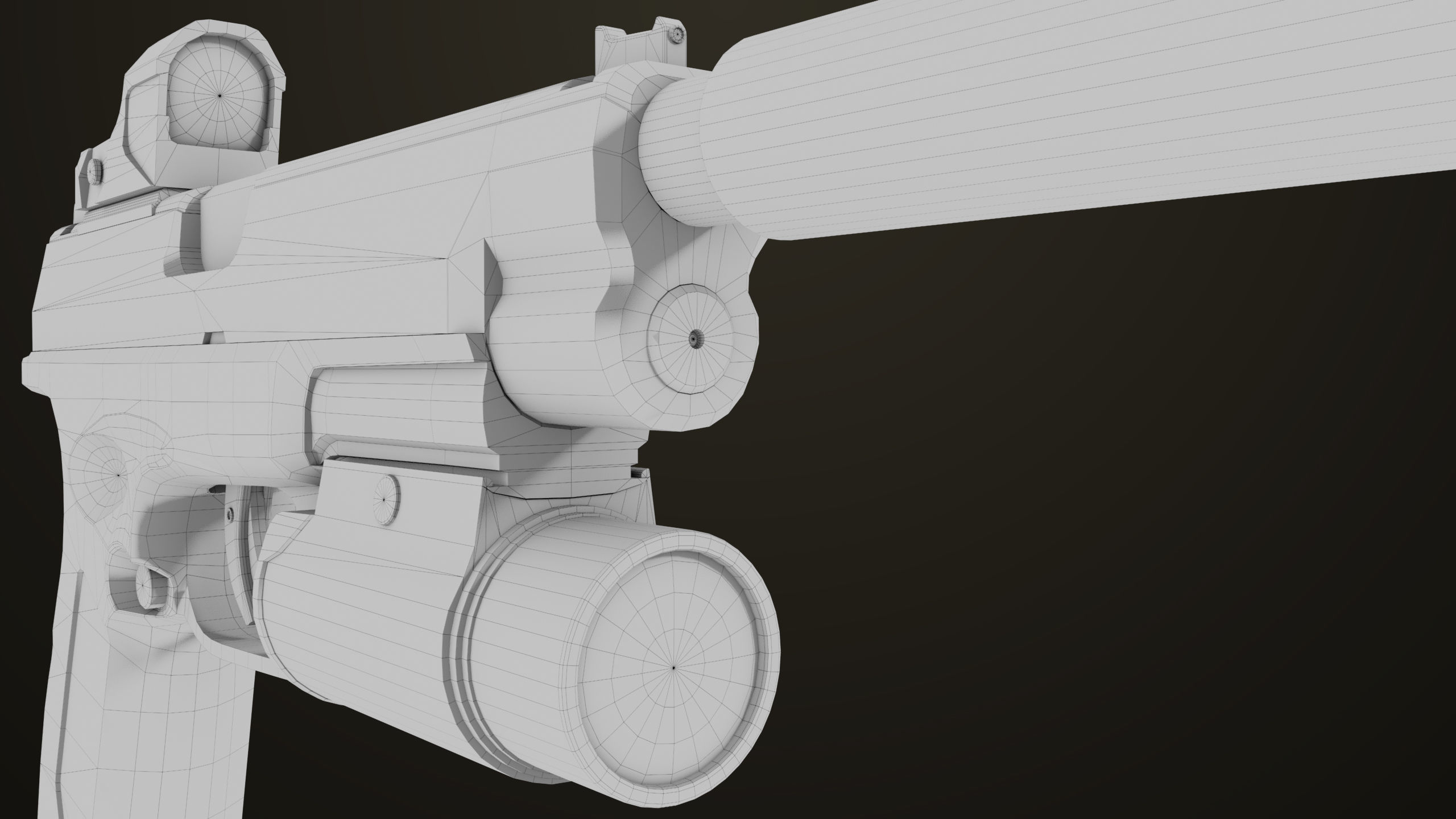 Pistol 06 Black Brown Generic All PBR Unity UE Textures Included Low-poly 3D model_49