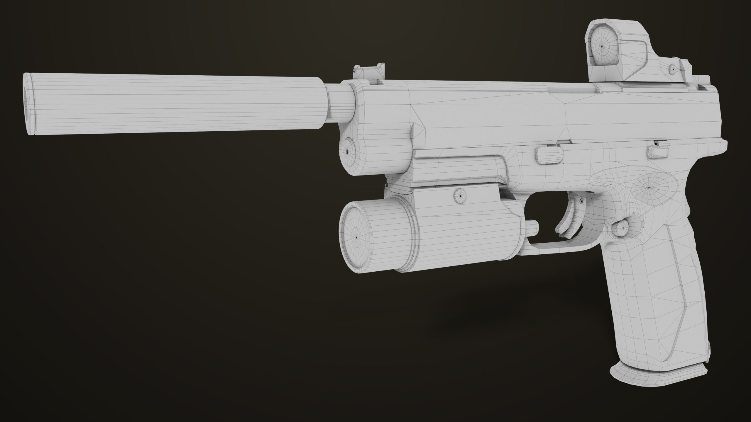 Pistol 06 Black Brown Generic All PBR Unity UE Textures Included Low-poly 3D model_54