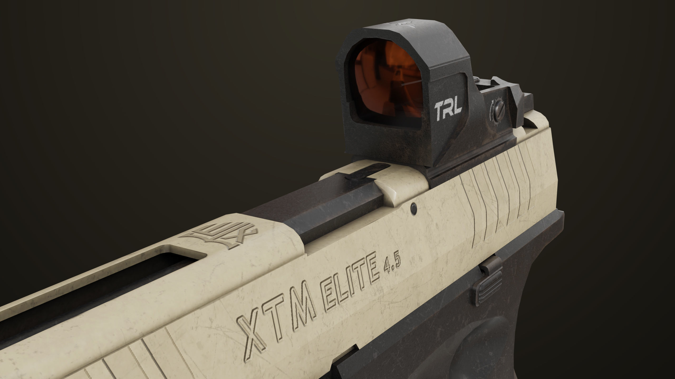 Pistol 06 Black Brown Generic All PBR Unity UE Textures Included Low-poly 3D model_27