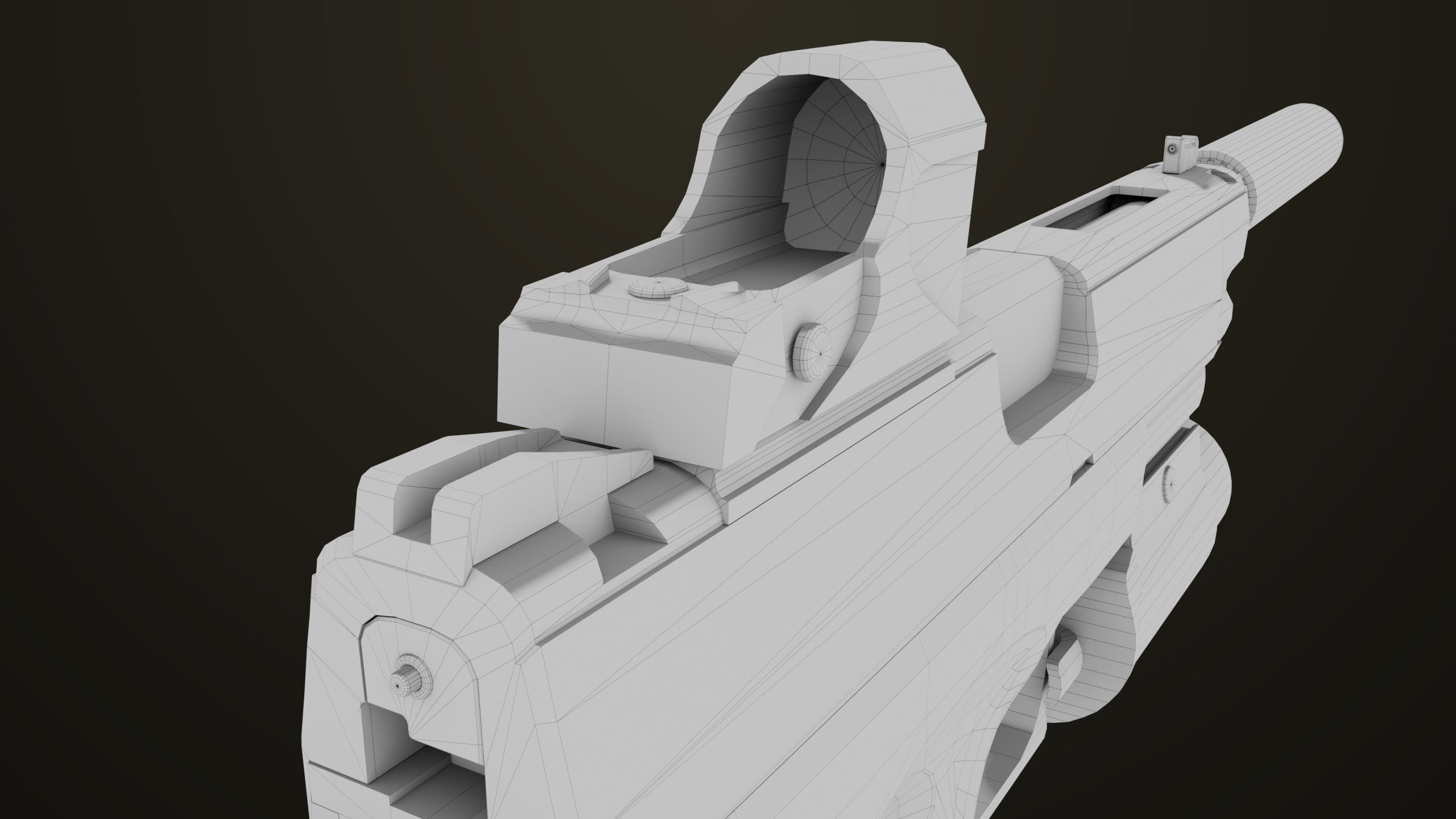 Pistol 06 Black Brown Generic All PBR Unity UE Textures Included Low-poly 3D model_47