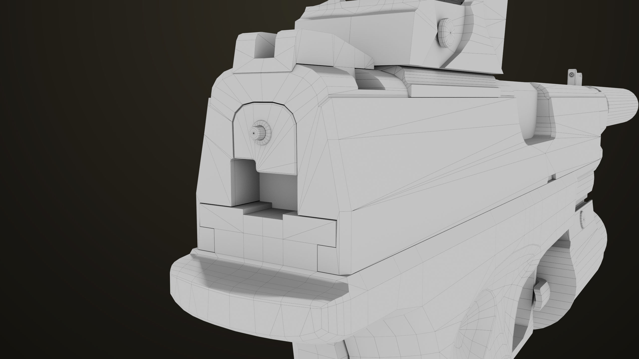 Pistol 06 Black Brown Generic All PBR Unity UE Textures Included Low-poly 3D model_46