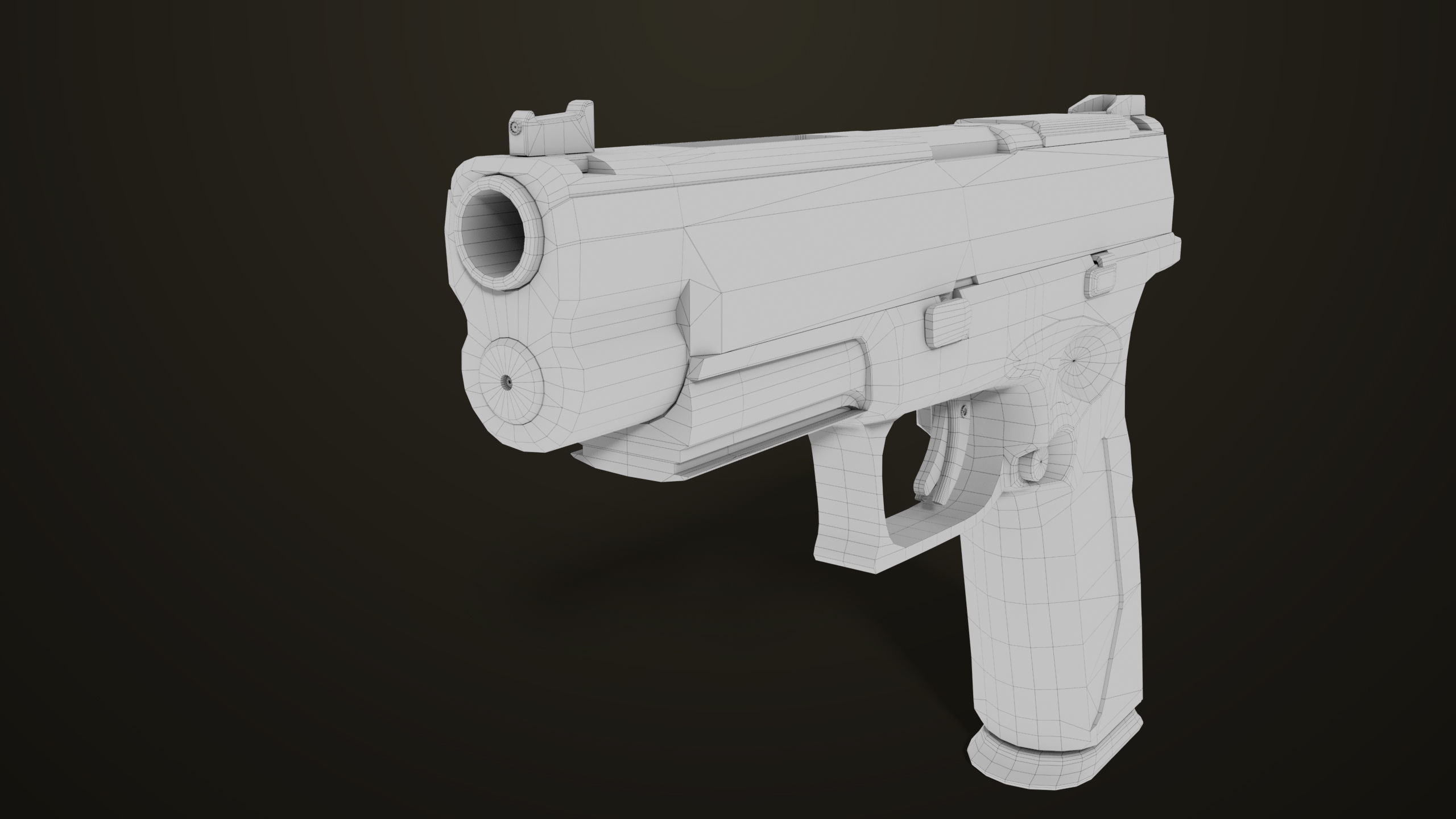 Pistol 06 Black Brown Generic All PBR Unity UE Textures Included Low-poly 3D model_56