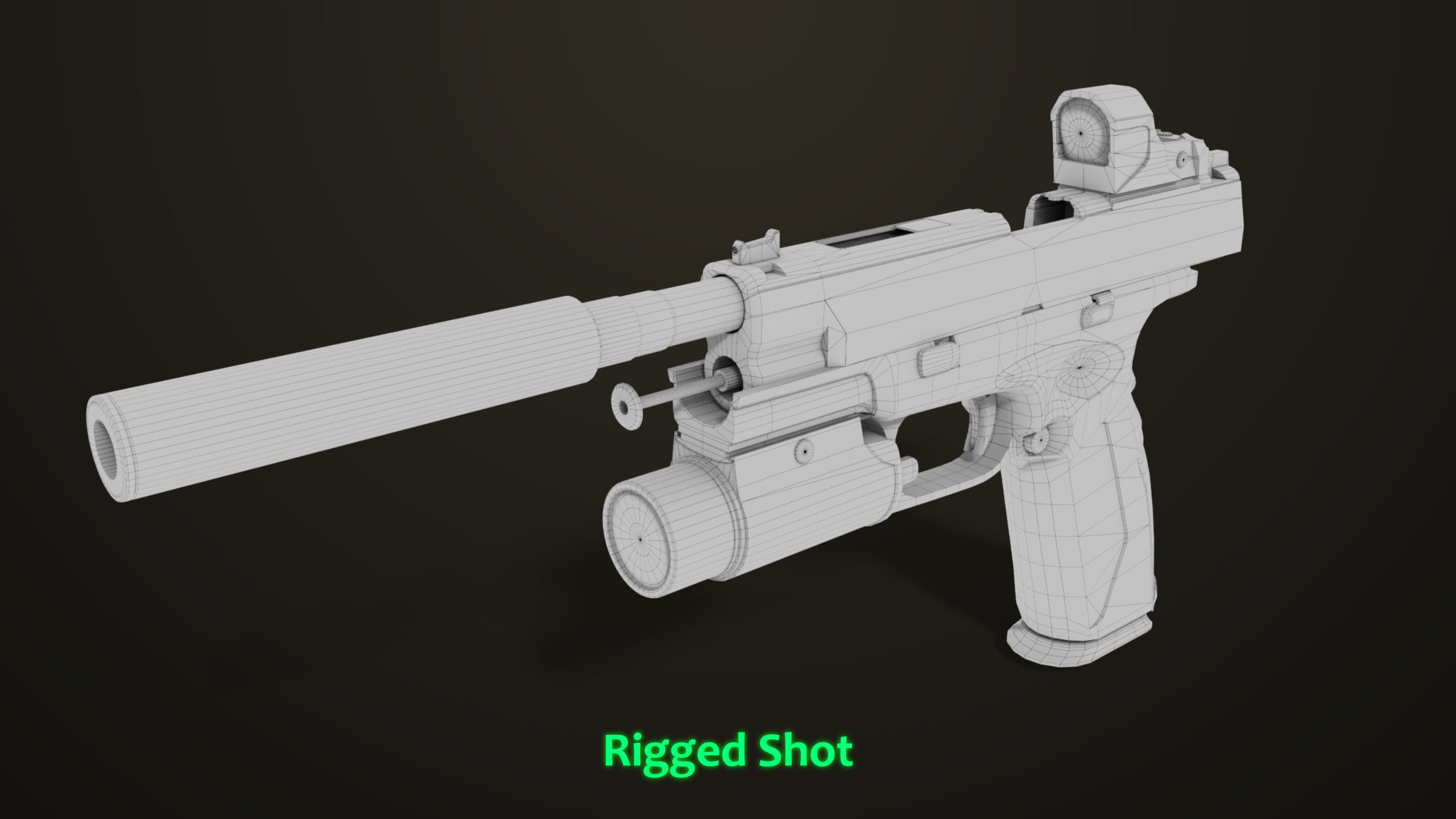 Pistol 06 Black Brown Generic All PBR Unity UE Textures Included Low-poly 3D model_52