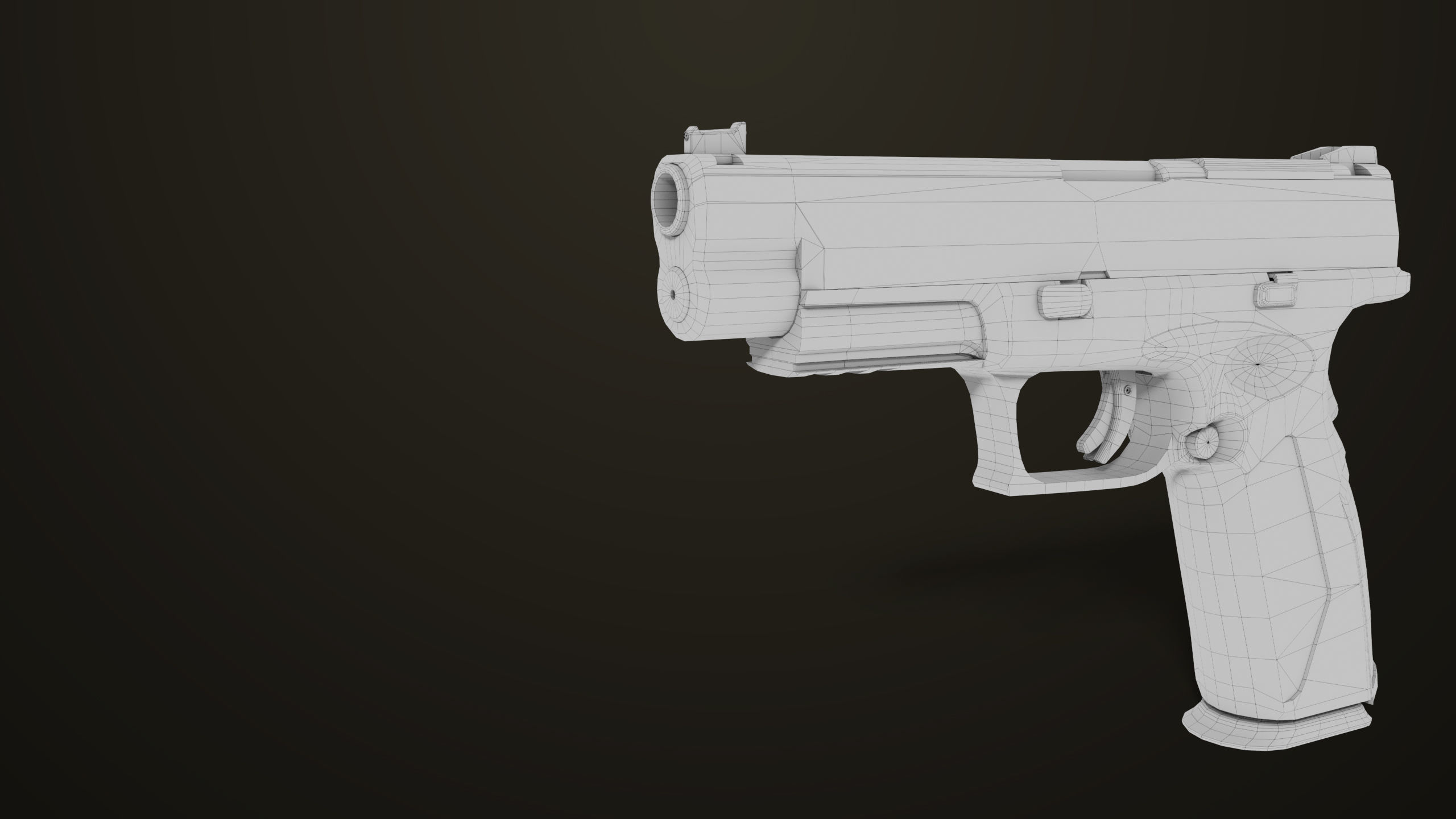 Pistol 06 Black Brown Generic All PBR Unity UE Textures Included Low-poly 3D model_55