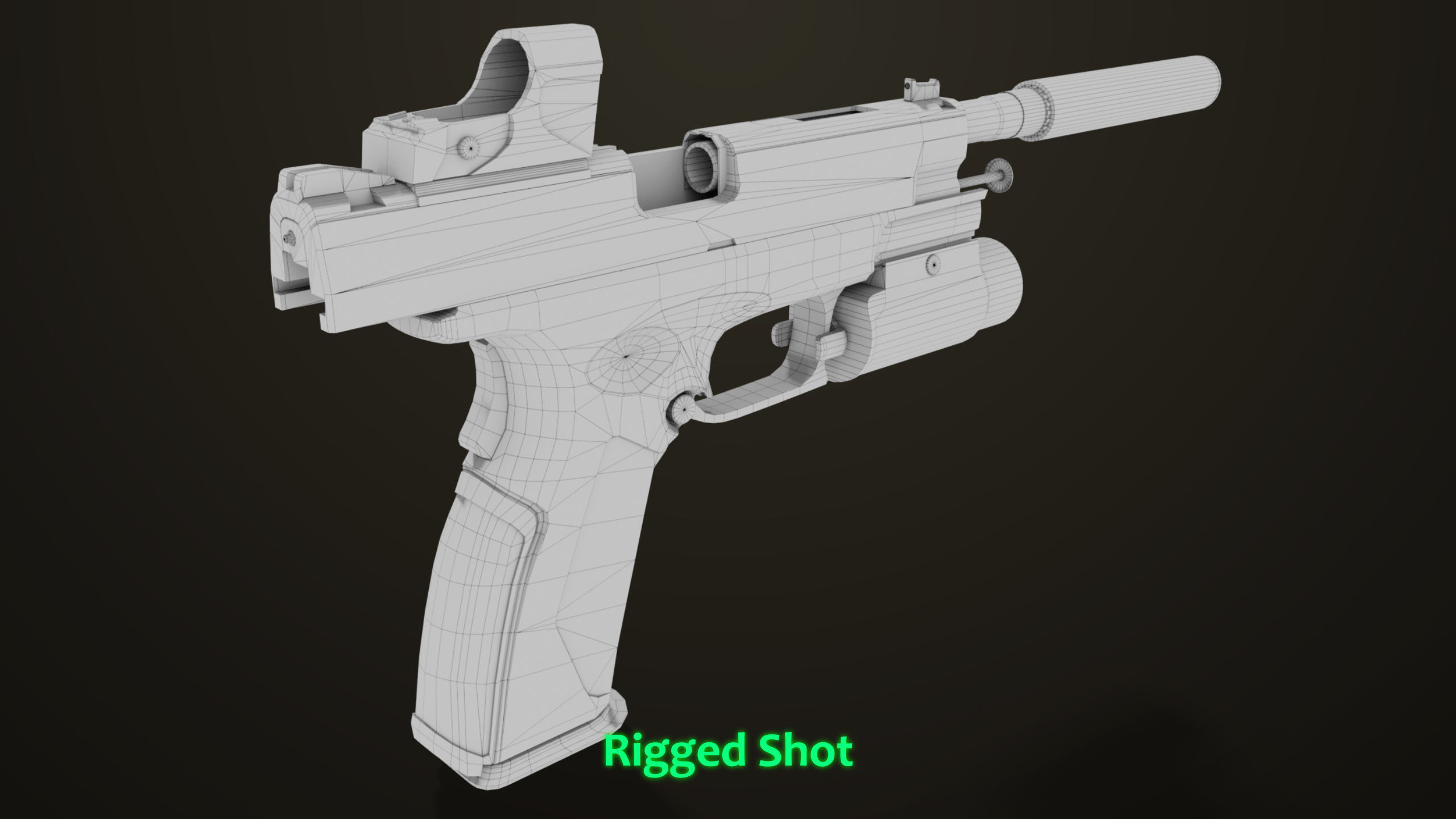 Pistol 06 Black Brown Generic All PBR Unity UE Textures Included Low-poly 3D model_53