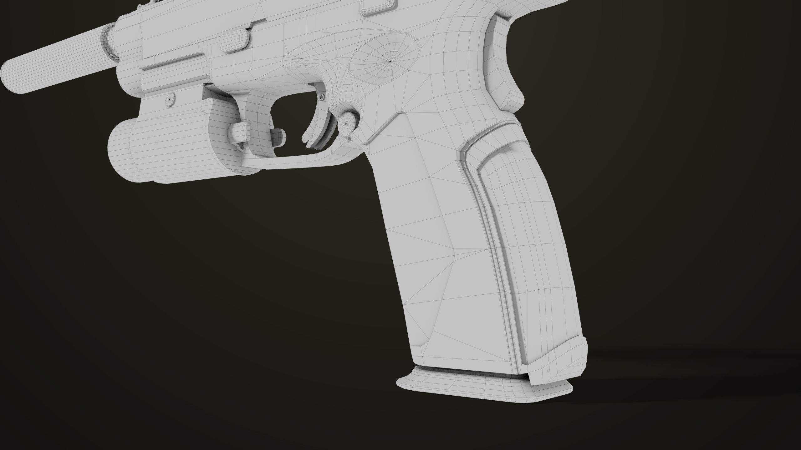 Pistol 06 Black Brown Generic All PBR Unity UE Textures Included Low-poly 3D model_45