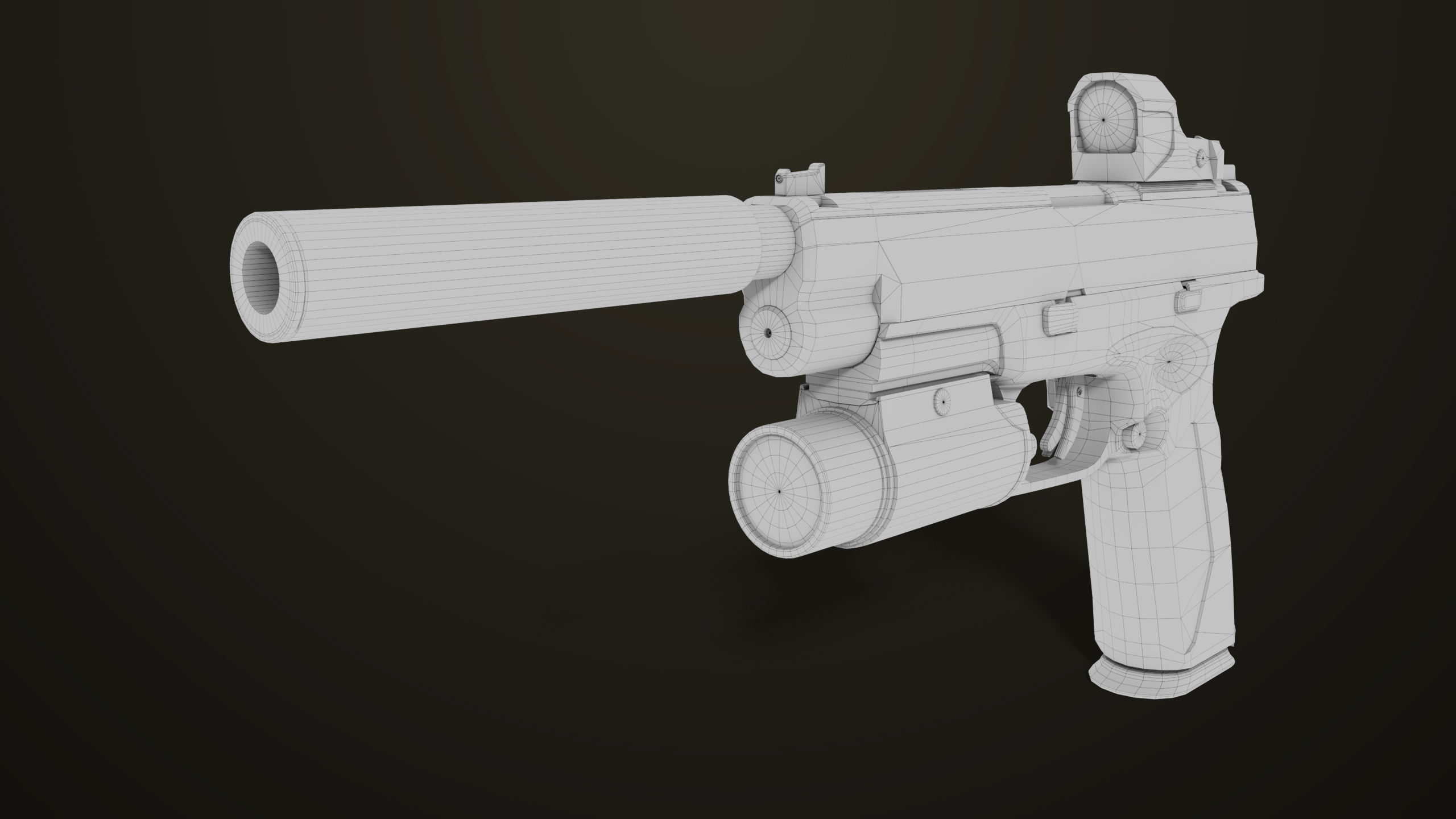 Pistol 06 Black Brown Generic All PBR Unity UE Textures Included Low-poly 3D model_36