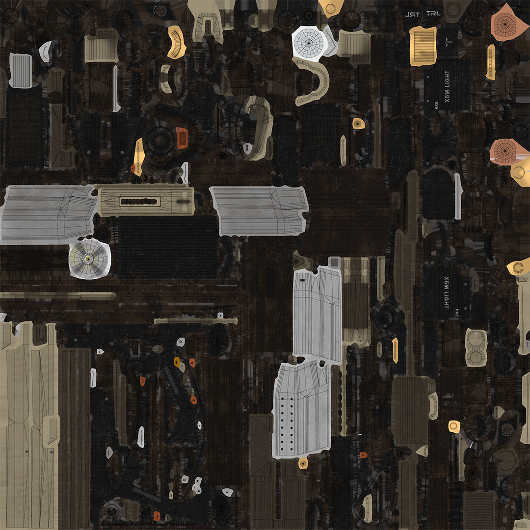 Pistol 06 Black Brown Generic All PBR Unity UE Textures Included Low-poly 3D model_67