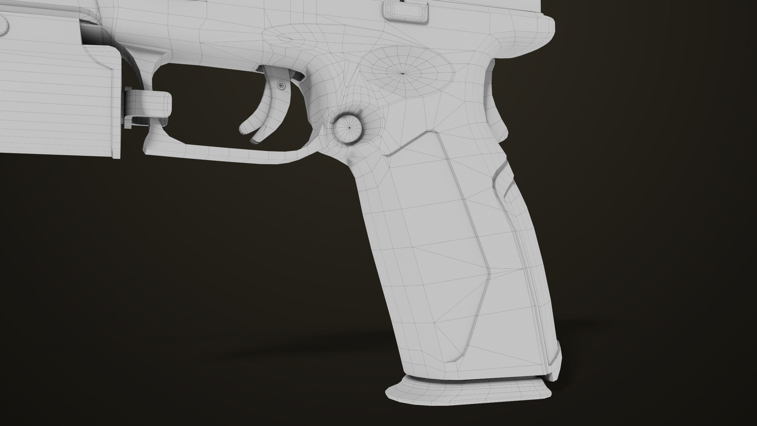 Pistol 06 Black Brown Generic All PBR Unity UE Textures Included Low-poly 3D model_44