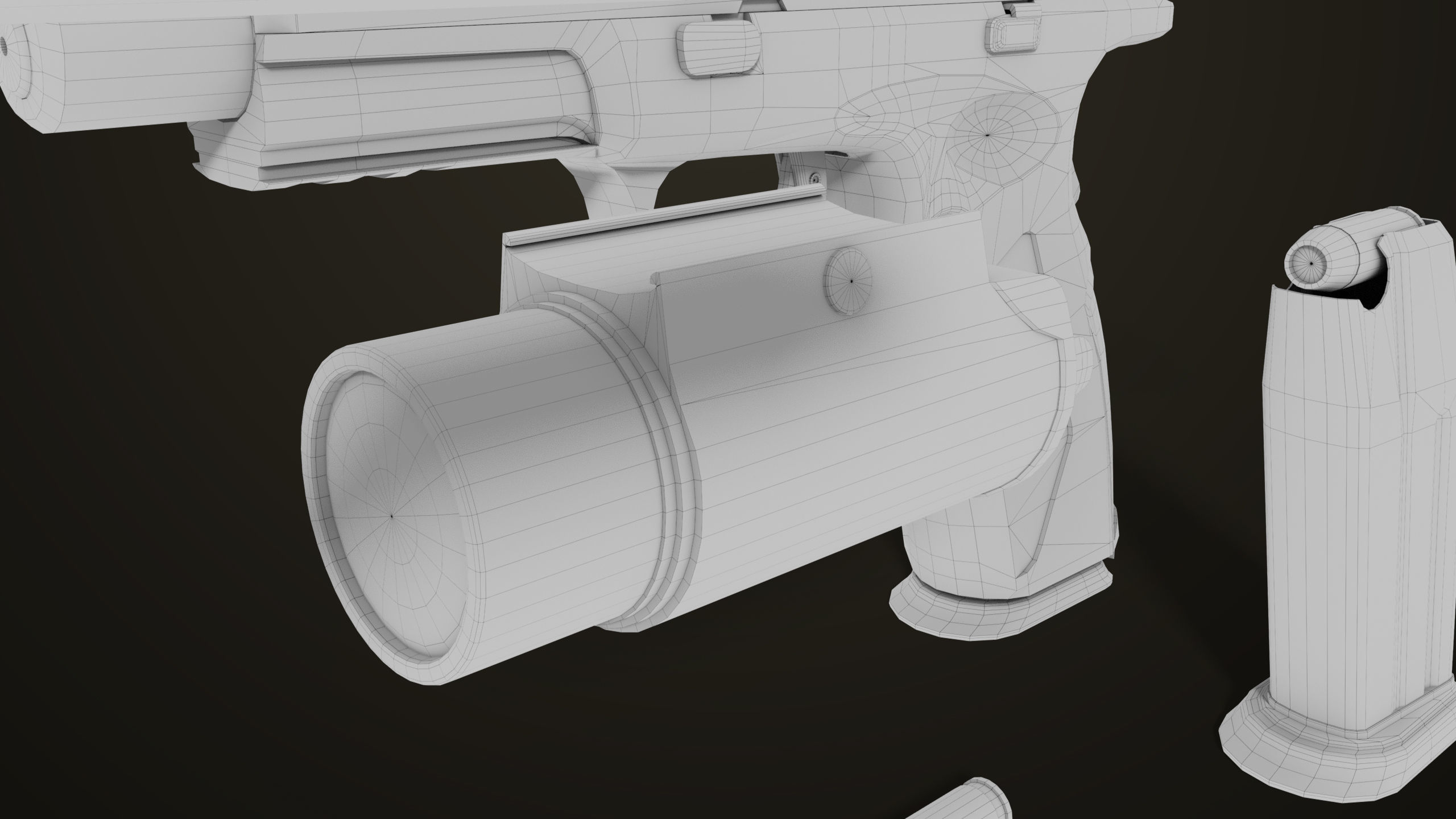 Pistol 06 Black Brown Generic All PBR Unity UE Textures Included Low-poly 3D model_62